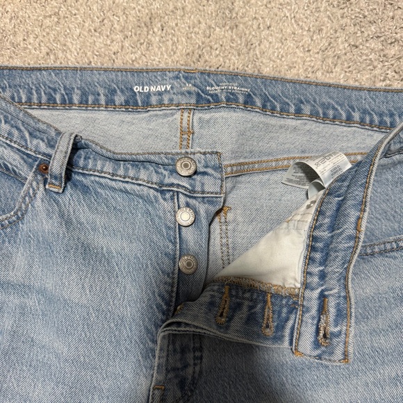 Old Navy High-Waisted Button-Fly Slouchy Straight Rip & Repair Jeans for Women - Picture 2 of 5